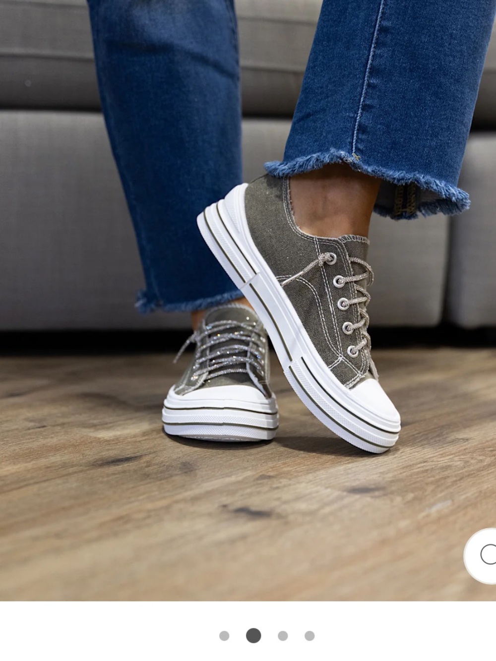 Very G Sparkle Low-Top Sneakers - Khaki